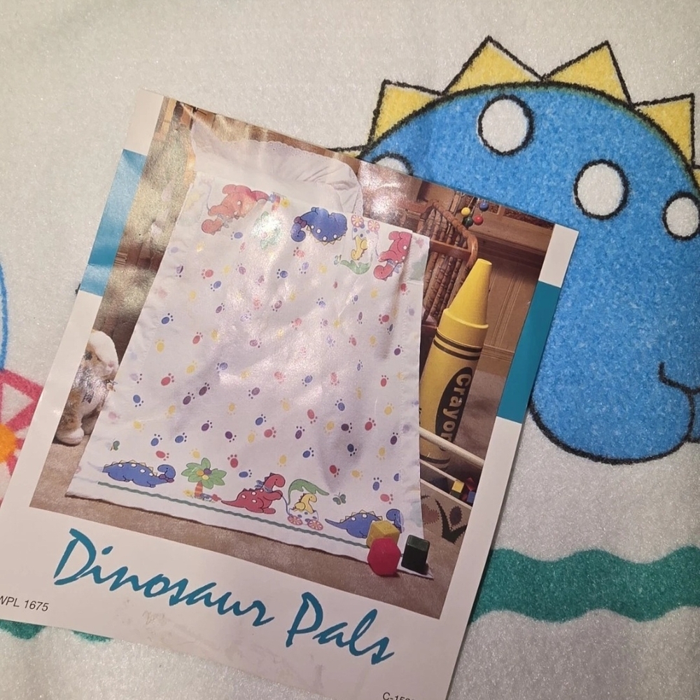 Vintage Dinosaur Crib Blanket
